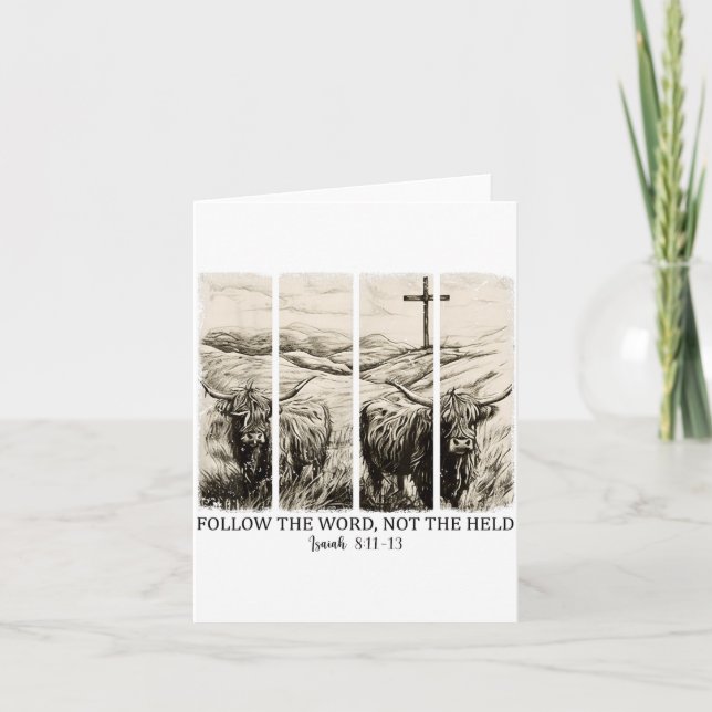 Follow The Word Not The Herd Western Christian Jes Karte (Vorderseite)