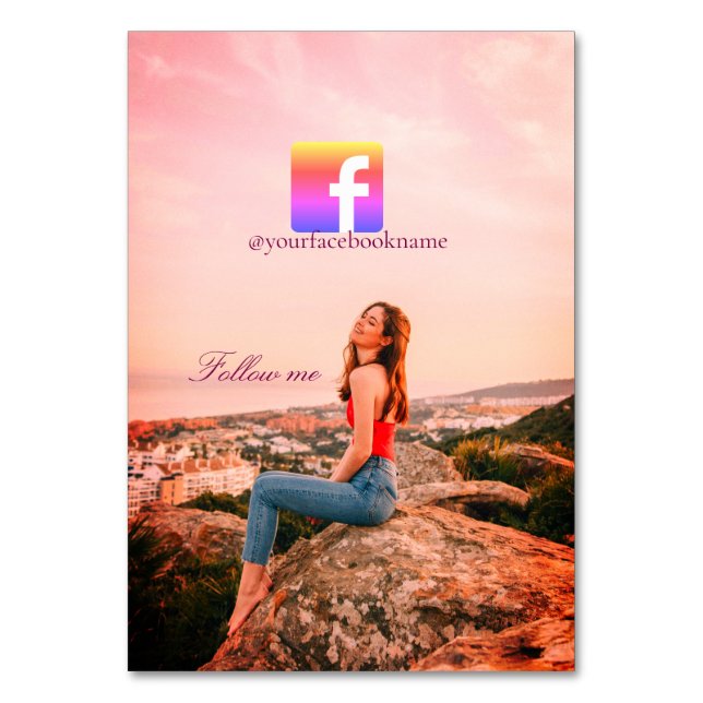 follow us facebook username social media photo  tischnummer (Vorderseite)
