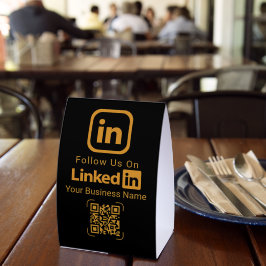 Follow Us On LinkedIn QR Code Business Tischaufsteller