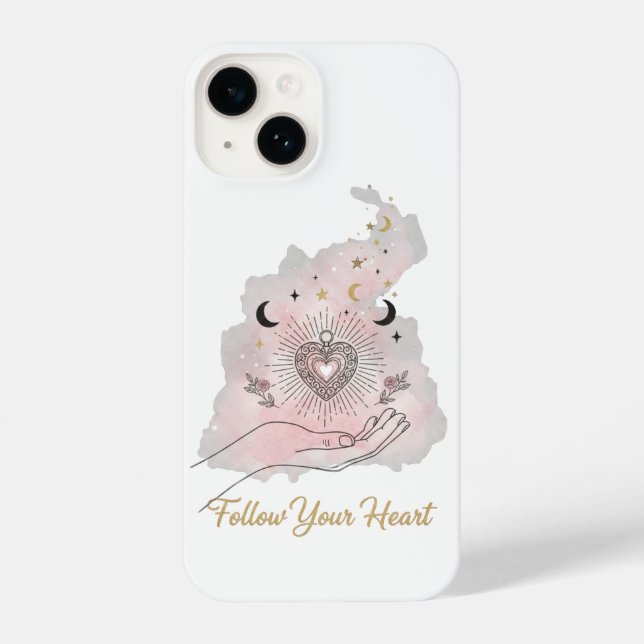 Follow Your Heart iPhone Case - Celestial Sacred iPhone 14 Hülle (Rückseite)