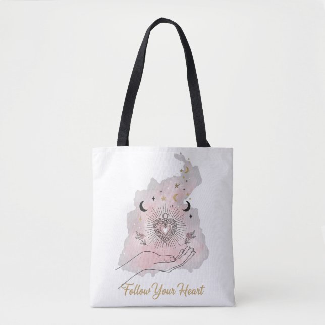 Follow Your Heart Personalised Tote Bag - Celestia Tasche (Vorderseite)
