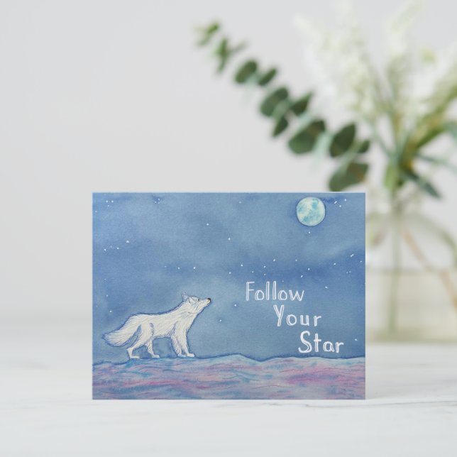 Follow Your Star Celestial Postcard Postkarte (Stehend Vorderseite)