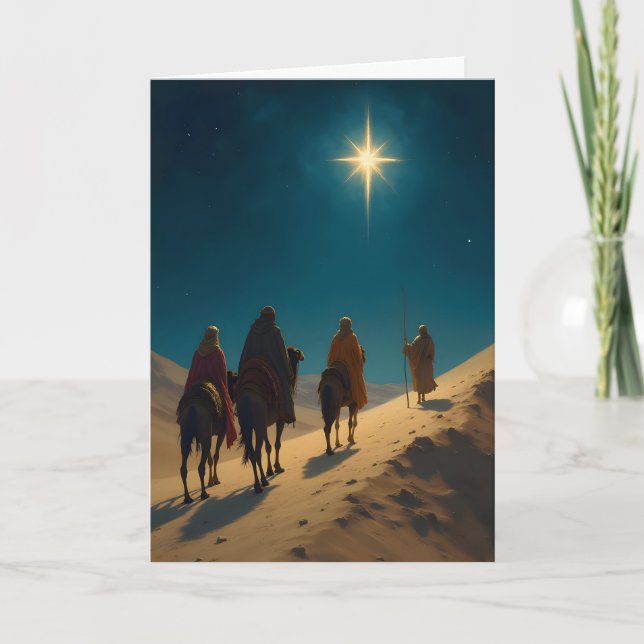 Following the Star Christmas Feiertagskarte (Vorderseite)