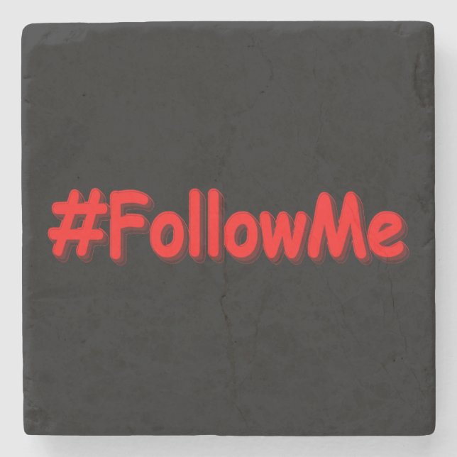 "#FollowMe" Niedliches Design Jetzt kaufen Steinuntersetzer (Vorderseite)