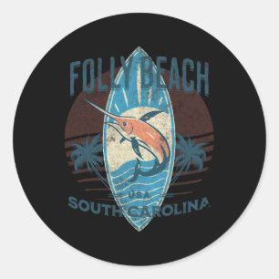 Folly Beach _2  Runder Aufkleber