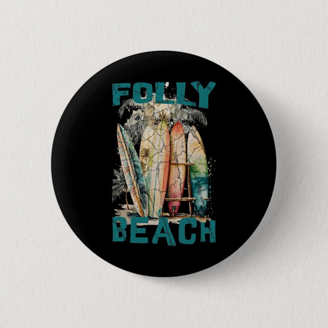 Folly Beach Männer Frauen Mädchen Kinder  Button (Vorderseite)