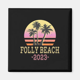Folly Beach Retro-Strand Familienurlaub Männer Fra Magnet