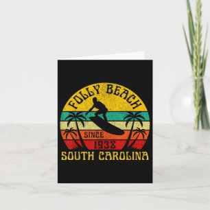 Folly Beach South Carolina Surfing Sommerurlaub Karte