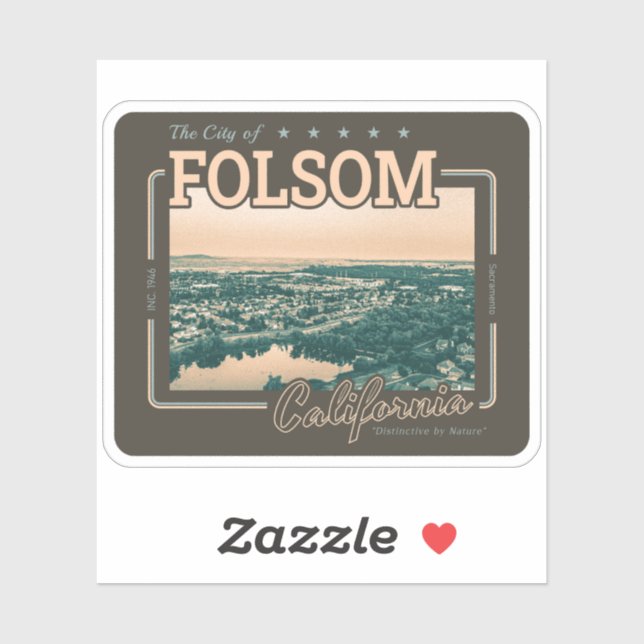 FOLSOM SACRAMENTO KALIFORNIEN - STADT FOLSOM CA AUFKLEBER (Blatt)