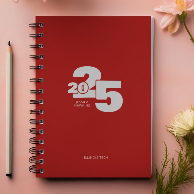 Foncé rouge surligné année Spiral hebdomadaire (Créateur téléchargé)