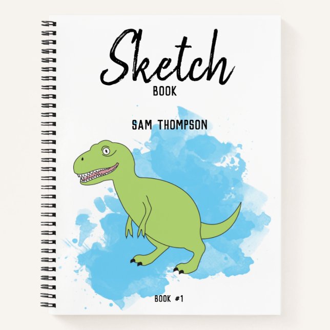 Fond aquarelle dinosaures Cahier de croquis pour e (Devant)