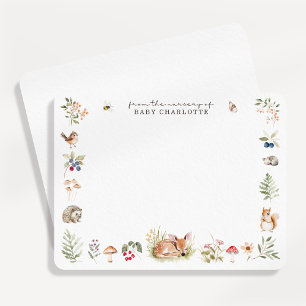 Fond blanc, carte de correspondance de la nurserie