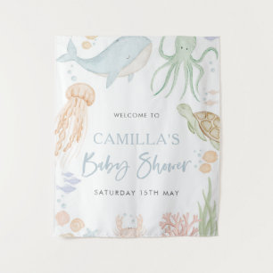 Fond de tapisserie pour Baby Shower Sous Les Mers