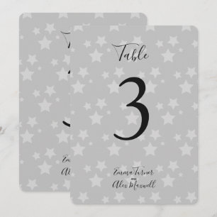 Fond d'étoiles grises   Cartes de numéro de table