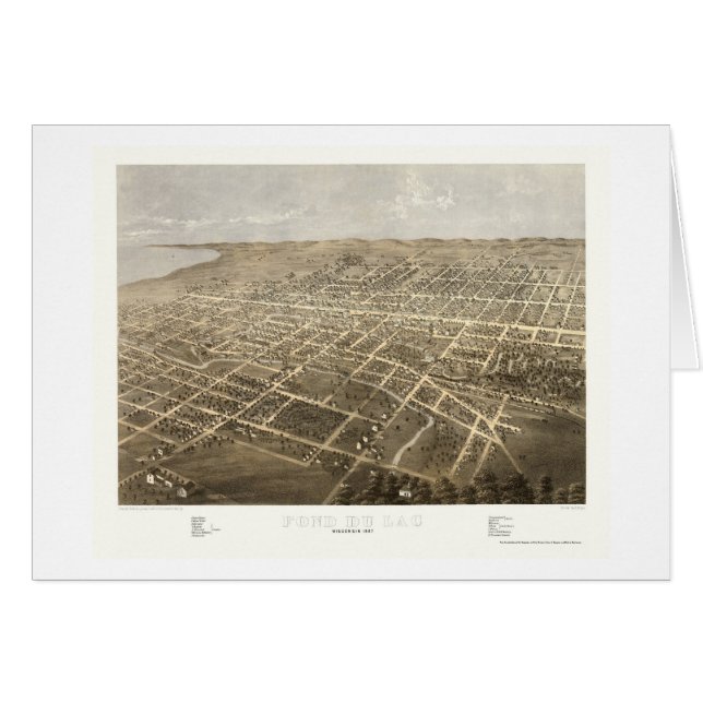 Fond Du Lac, panoramische Karte WI - 1867 (Vorderseite (Horizontal))