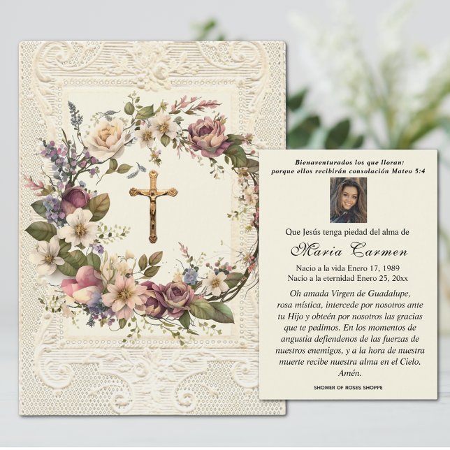 Fond religieux Crucifix Floral Wreath (Créateur téléchargé)