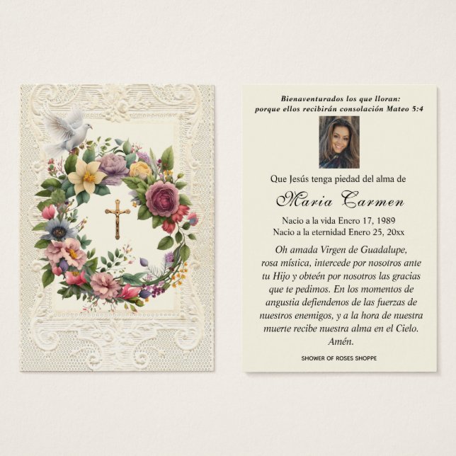 Fond religieux Crucifix Floral Wreath (Devant & derrière)