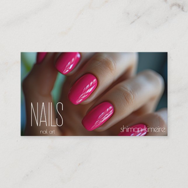 Fondant Pink Nail Art Visitenkarte (Vorderseite)