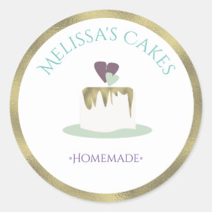 Fondant Wedding Cake Tier Bakery Logo Runder Aufkleber