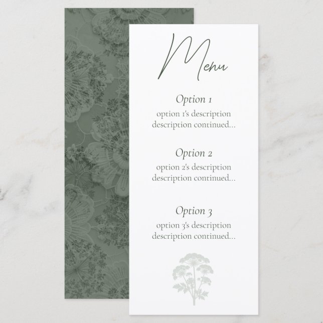 FONDNESS | Hochzeit Menükarte (Vorne/Hinten)