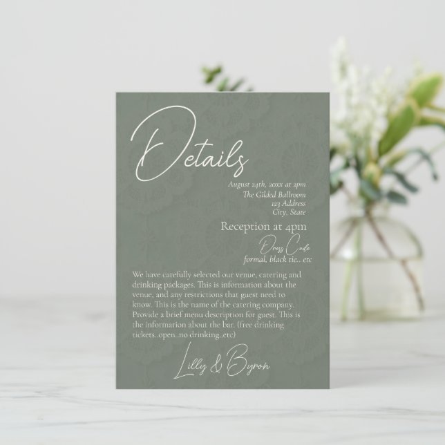 FONDNESS | Wedding Details Save The Date (Stehend Vorderseite)