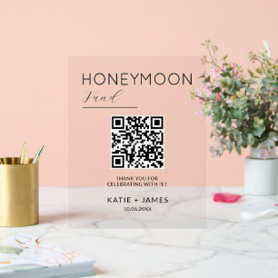Fonds de lune de miel Code QR Registre Mariage de 
