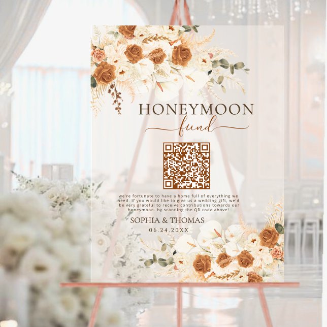 Fonds de lune de miel du Rose QR Code Moderne (Créateur téléchargé)