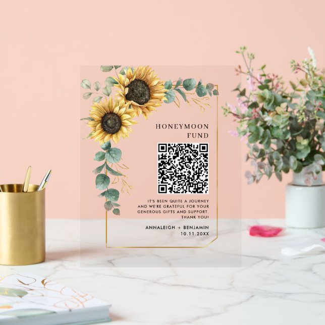 Fonds floral de tournesol Eucalyptus Lune de miel  (Mariage)