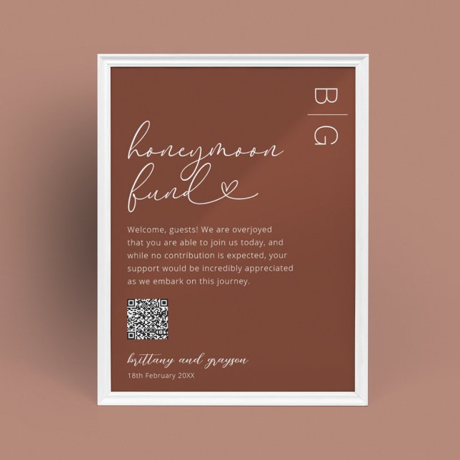 Fonds Lune de Miel Code QR Poster Mariage (Créateur téléchargé)