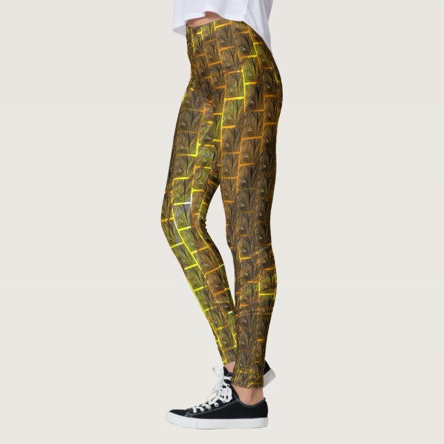 Fonds mit "sepia" Image unter goldener Gitter? Leggings (Links)