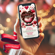 Fondue Galentine's Day Party Digitale Einladung