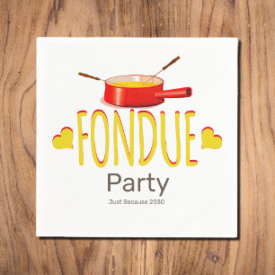 Fondue herzes and pot - Party Serviette