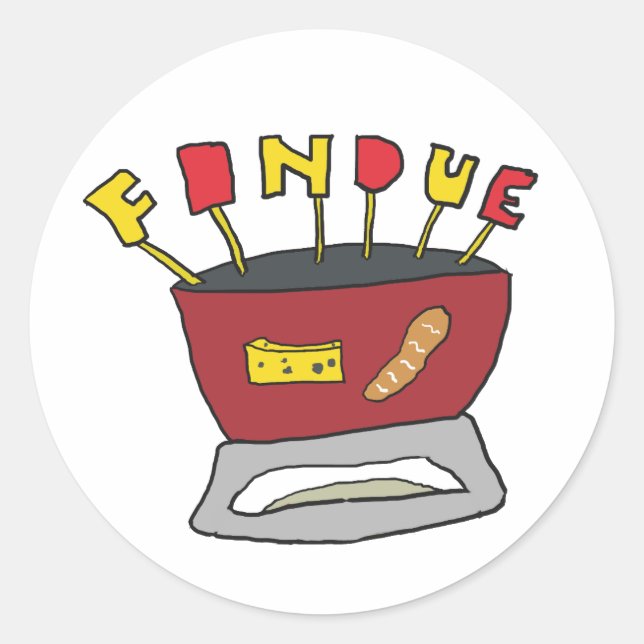 Fondue Runder Aufkleber (Vorderseite)
