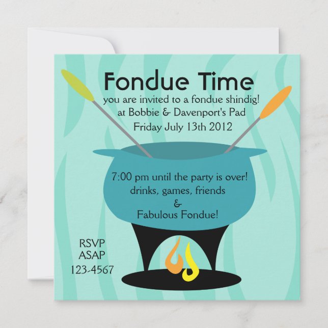 Fondue Time! Einladung (Vorderseite)