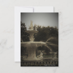 Fontaine à Savannah GA Grey Carte postale