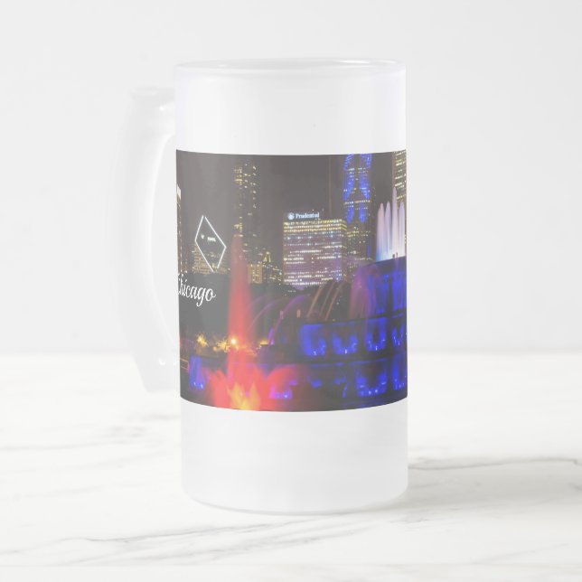 Fontaine de Buckingham bleu Verre givrée Bière Mug (Devant gauche)