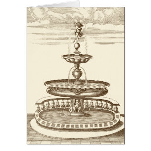 Fontaine de cour avec l'ange ornemental