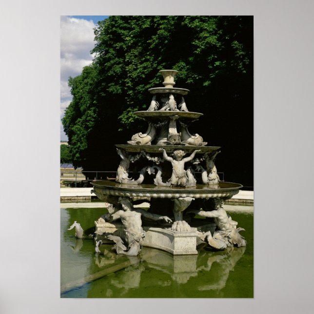 Fontaine de la Pyramide Poster (Vorne)