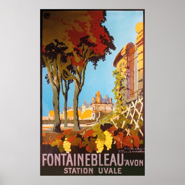 Fontainebleau Avon Station Uvale Vintage Travel Poster (Vorne)