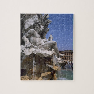 Fontana dei Quattro Fiumi, Piazza Navona, Rom,