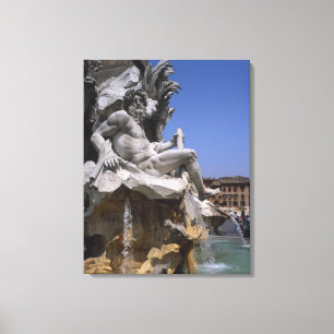 Fontana dei Quattro Fiumi, Piazza Navona, Rom, Leinwanddruck