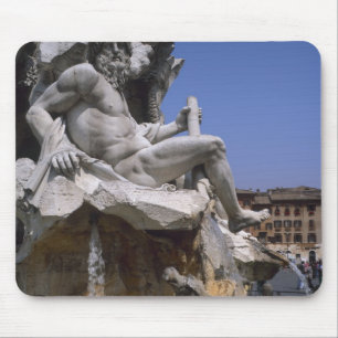 Fontana dei Quattro Fiumi, Piazza Navona, Rom, Mousepad