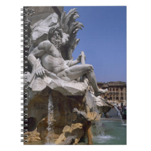 Fontana dei Quattro Fiumi, Piazza Navona, Rom, Notizblock