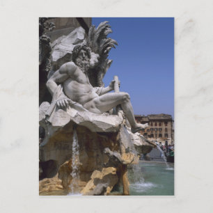 Fontana dei Quattro Fiumi, Piazza Navona, Rom, Postkarte
