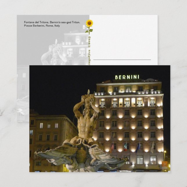 Fontana del Tritone, Rom, Italien - Postkarte (Vorne/Hinten)