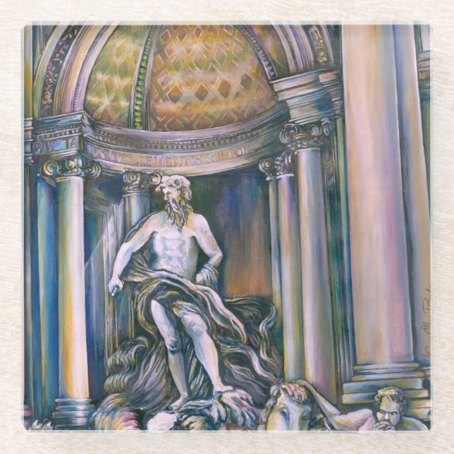 Fontana Di Trevi, Roma Glasuntersetzer (Vorderseite)