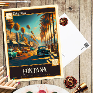 Fontana, Kalifornien Vintage Postkarte