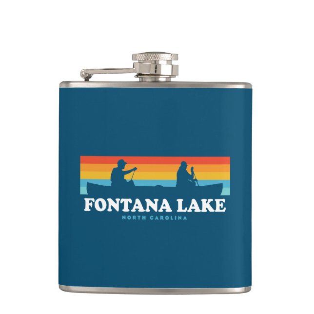 Fontana Lake North Carolina Canoe Flachmann (Vorderseite)