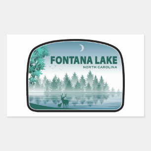 Fontana Lake North Carolina Hirsche Rechteckiger Aufkleber