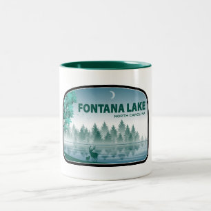 Fontana Lake North Carolina Hirsche Zweifarbige Tasse